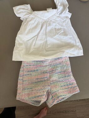 Janie and Jack White Eyelet Flutter Sleeve Top